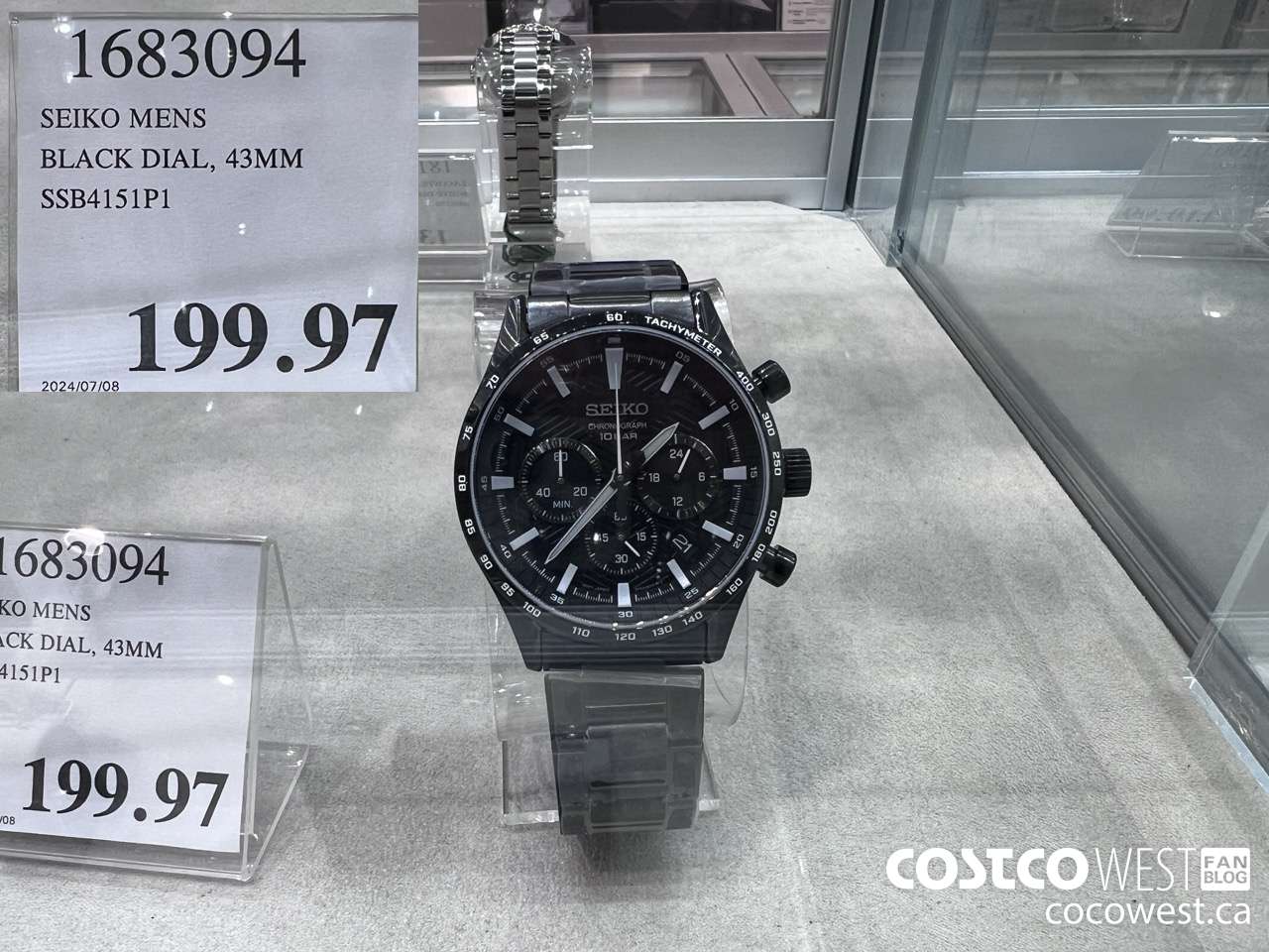 1683094 SEIKO MENS BLACK DIAL, 43MM SSB4151P1 $199.97