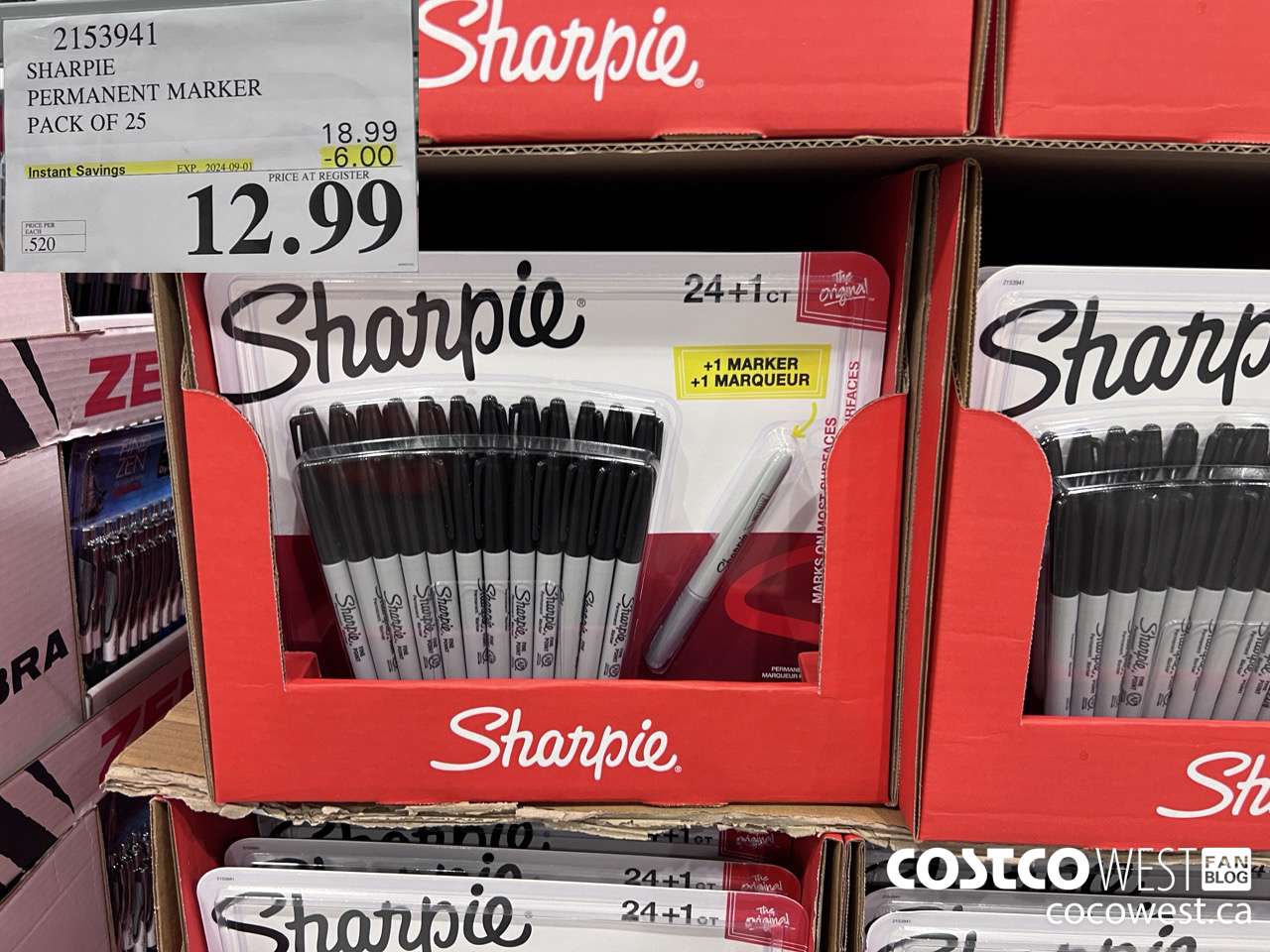 2153941 SHARPIE PERMANENT MARKER PACK OF 25 ($6.00 INSTANT SAVINGS EXPIRES ON 2024-09-01) $12.99