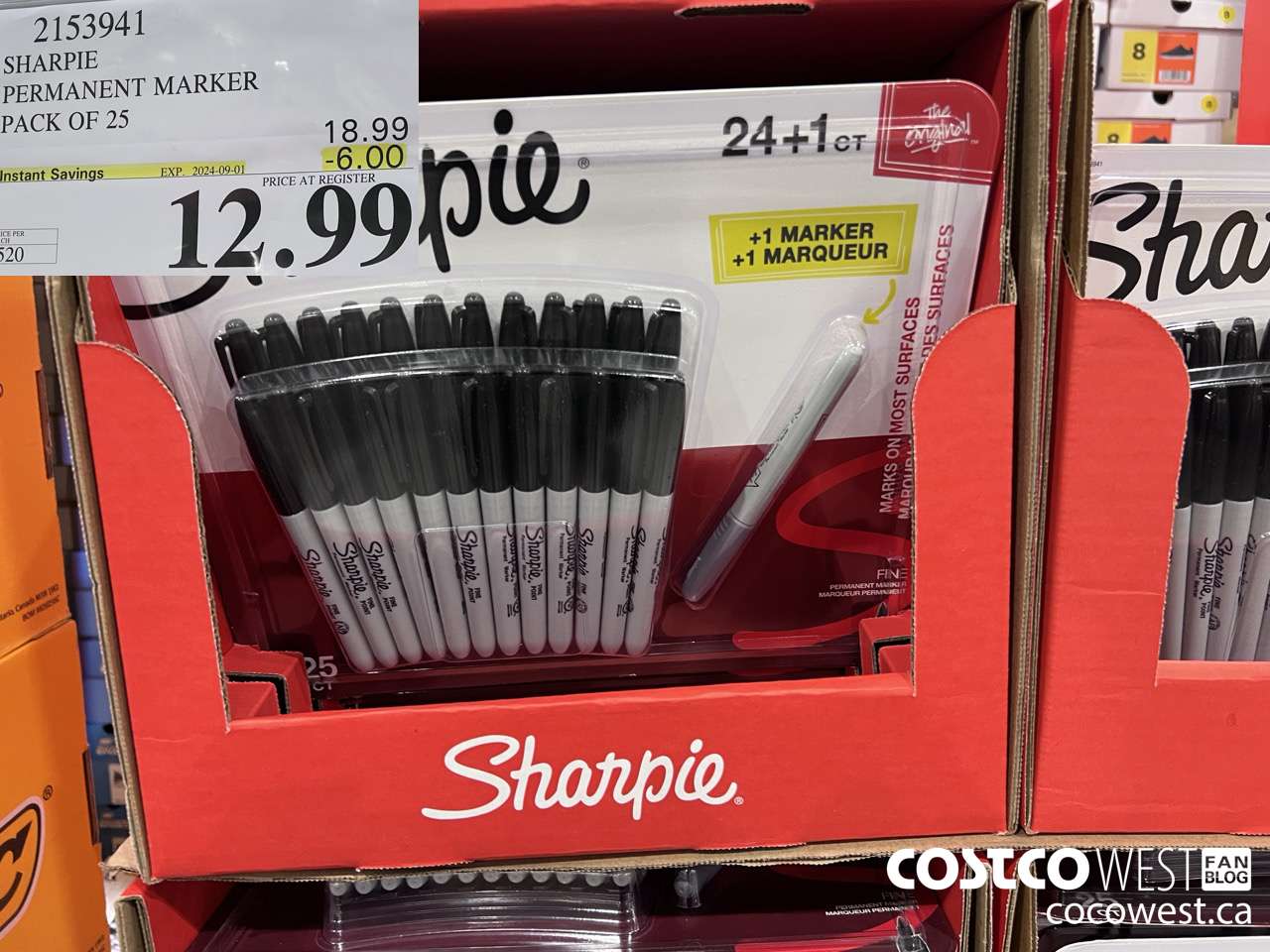 2153941 SHARPIE PERMANENT MARKER PACK OF 25 ($6.00 INSTANT SAVINGS EXPIRES ON 2024-09-01) $12.99