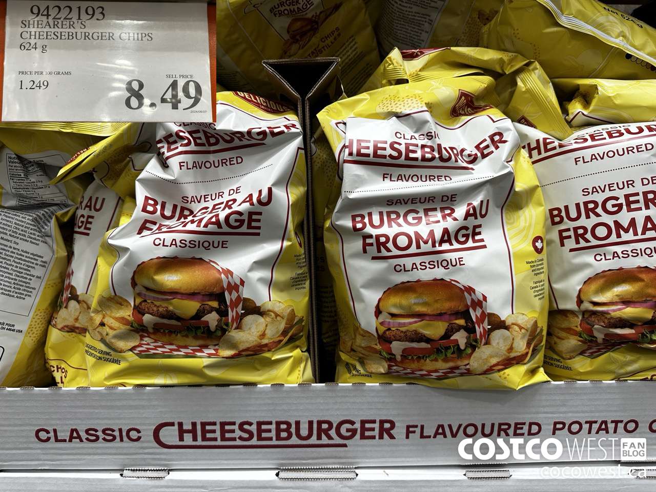 9422193 SHEARER'S CHEESEBURGER CHIPS 624G $8.49