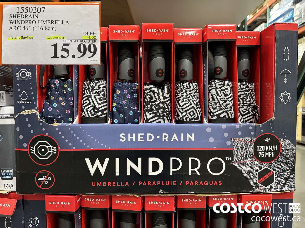 1550207 SHEDRAIN WINDPRO UMBRELLA ARC 46
