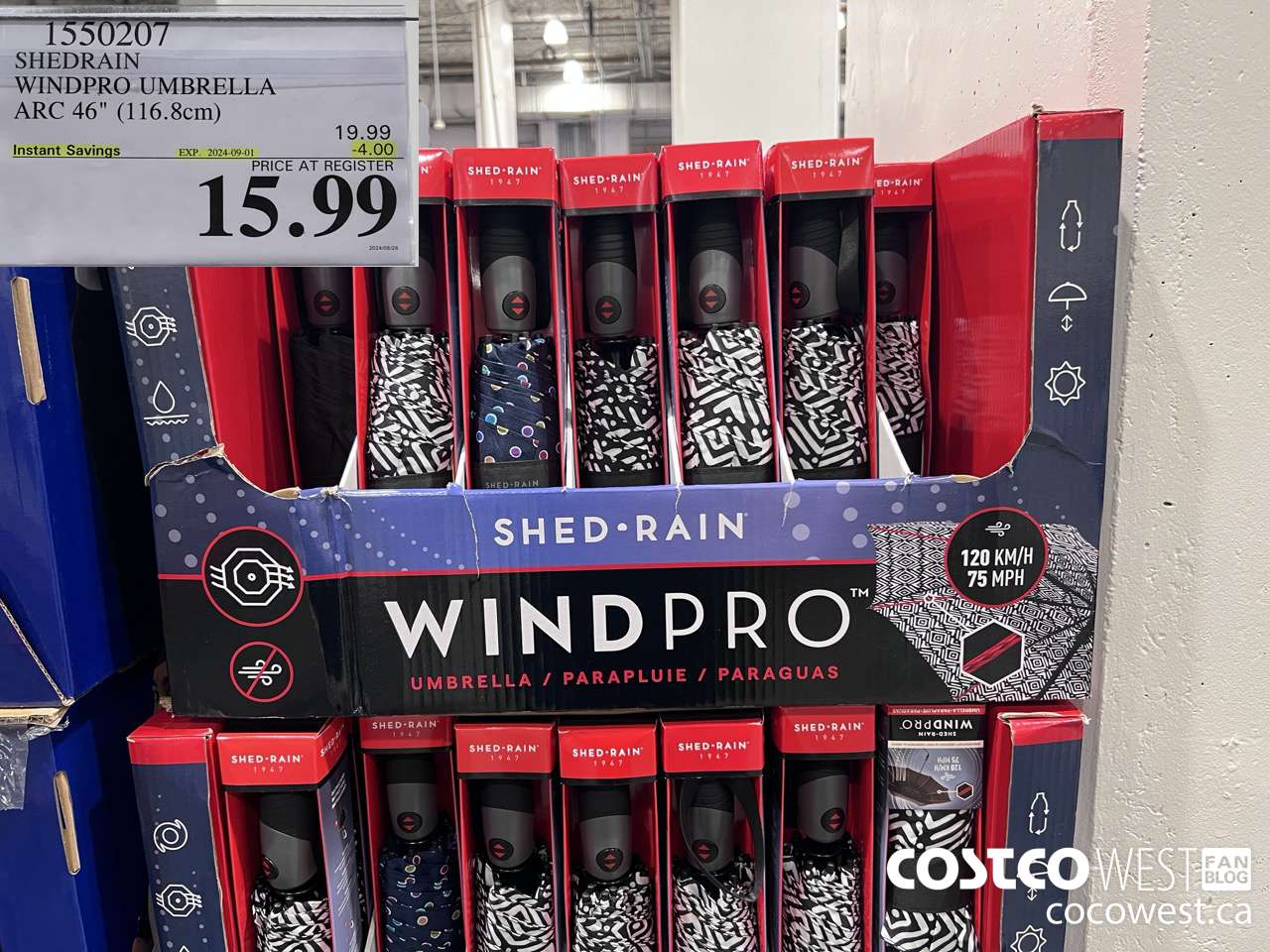 1550207 SHEDRAIN WINDPRO UMBRELLA ARC 46