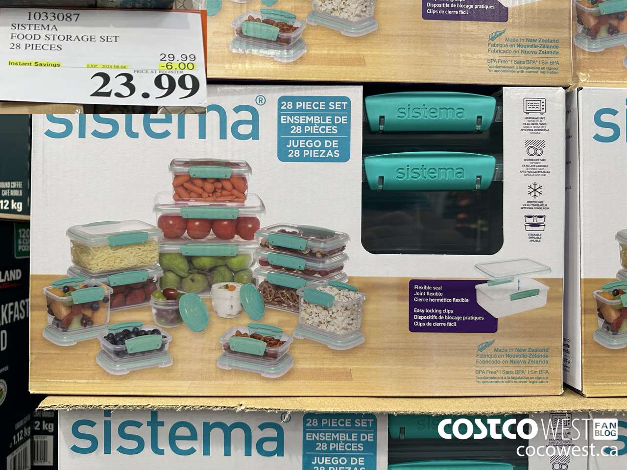 1033087 SISTEMA FOOD STORAGE SET 28 PIECE ($6.00 INSTANT SAVINGS EXPIRES ON 2024-08-04) $23.99