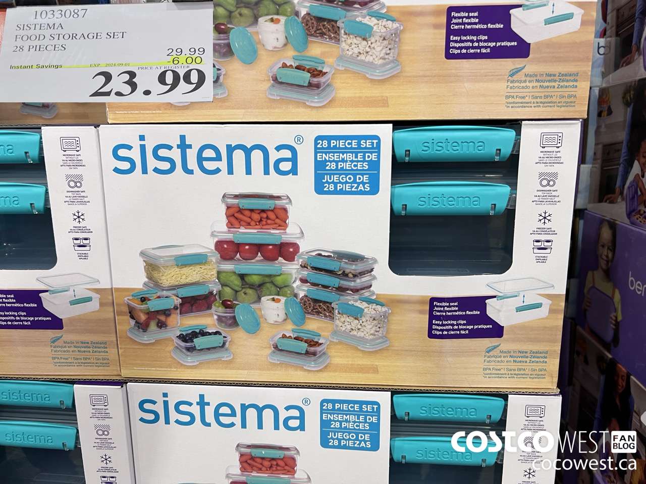 1033087 SISTEMA FOOD STORAGE SET 28 PIECE ($6.00 INSTANT SAVINGS EXPIRES ON 2024-09-01) $23.99