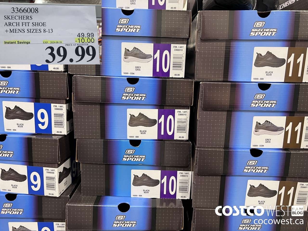 3366008 SKECHERS ARCH FIT SHOE MENS SIZES 8-13 ($10.00 INSTANT SAVINGS EXPIRES ON 2024-08-18) $39.99