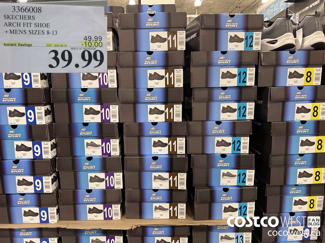 3366008 SKECHERS ARCH FIT SHOE MENS SIZES 8-13 ($10.00 INSTANT SAVINGS EXPIRES ON 2024-08-18) $39.99