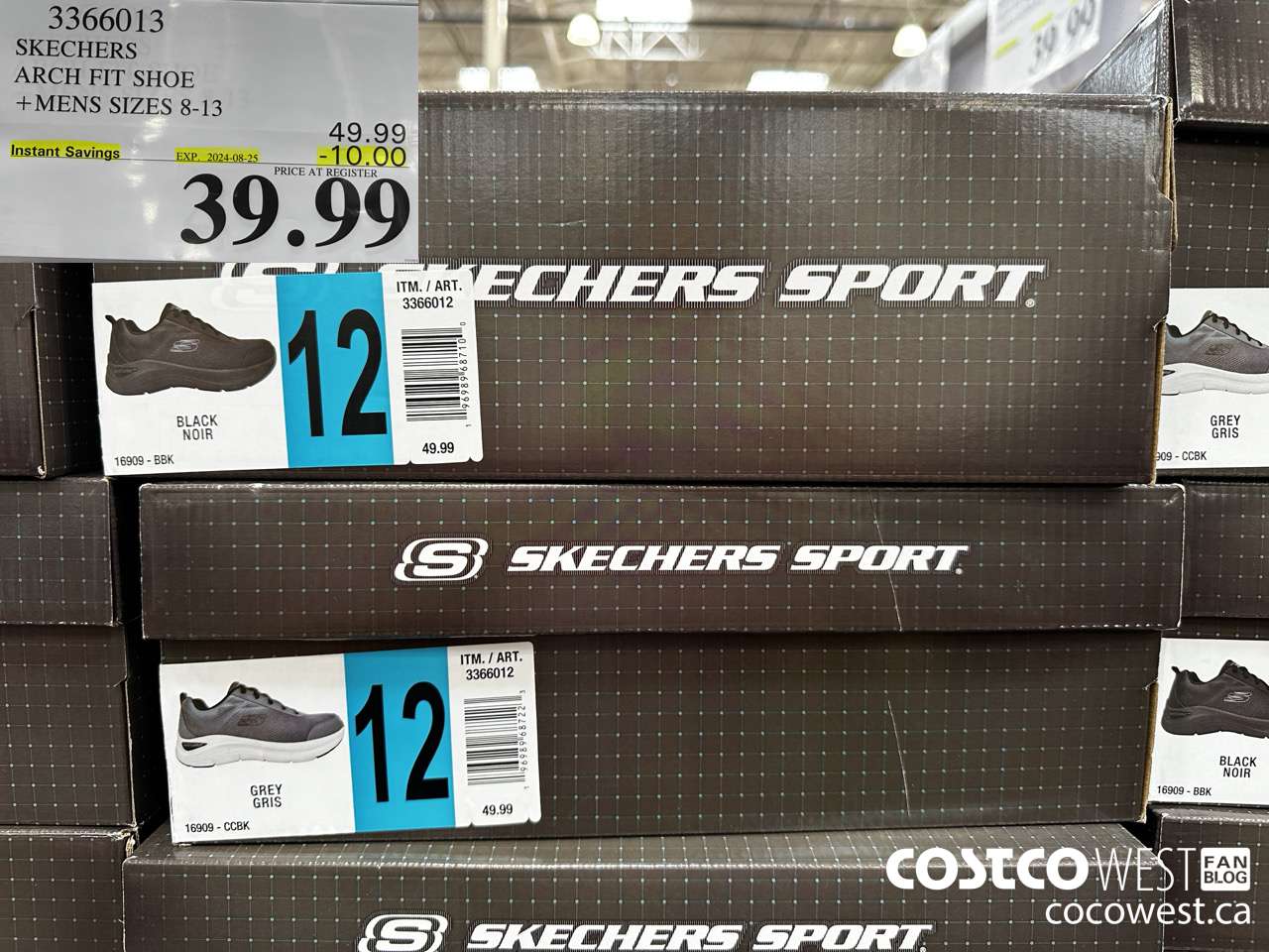 3366013 SKECHERS ARCH FIT SHOE MENS SIZES 8-13 ($10.00 INSTANT SAVINGS EXPIRES ON 2024-08-25) $39.99