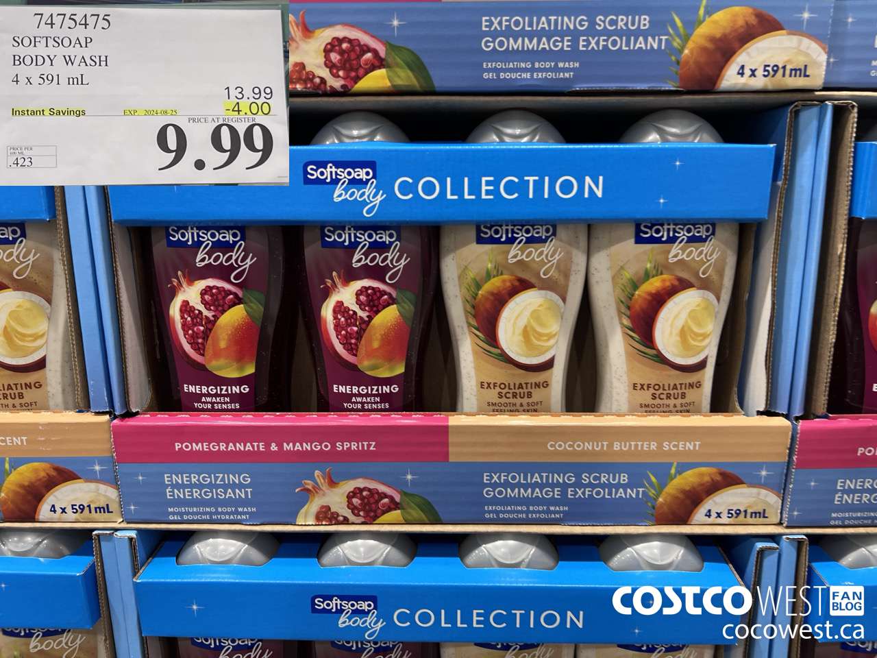 7475475 SOFTSOAP BODY WASH 4 x 591 mL ($4.00 INSTANT SAVINGS EXPIRES ON 2024-08-25) $9.99