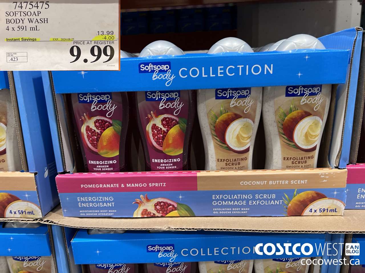 7475475 SOFTSOAP BODY WASH 4 x 591 mL ($4.00 INSTANT SAVINGS EXPIRES ON 2024-08-25) $9.99