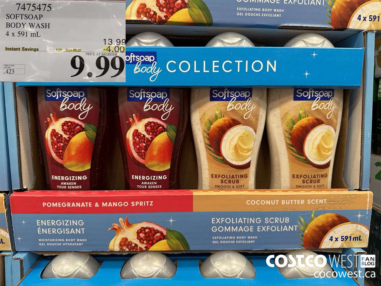 7475475 SOFTSOAP BODY WASH 4 x 591 mL ($4.00 INSTANT SAVINGS EXPIRES ON 2024-08-25) $9.99