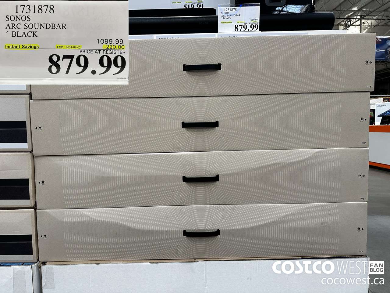 1731878 SONOS ARC SOUNDBAR W/DOLBY ATMOS ($220.00 INSTANT SAVINGS EXPIRES ON 2024-09-02) $879.99
