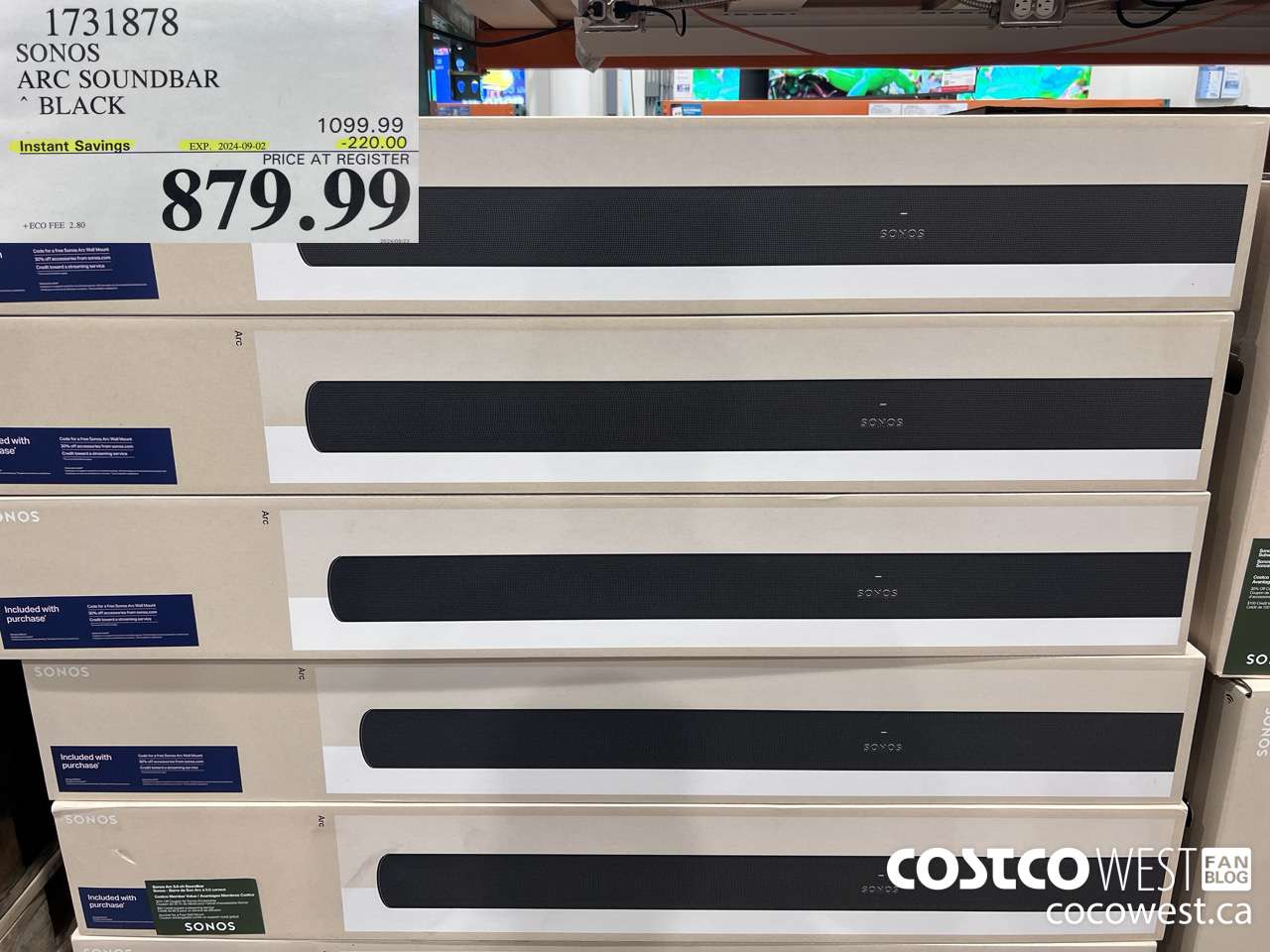 1731878 SONOS ARC SOUNDBAR W/DOLBY ATMOS ($220.00 INSTANT SAVINGS EXPIRES ON 2024-09-02) $879.99