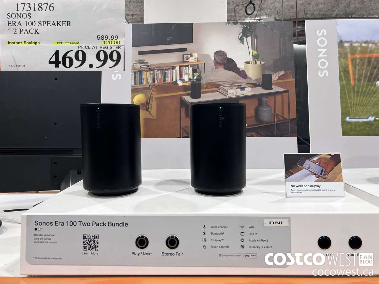 1731876 SONOS ERA 100 SPEAKER 2 PACK ($120.00 INSTANT SAVINGS EXPIRES ON 2024-09-02) $469.99