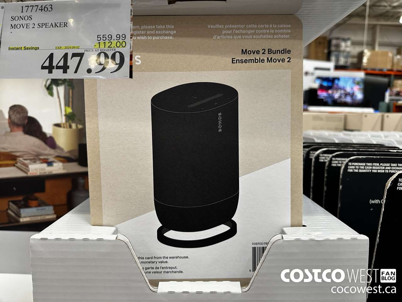 1777463 SONOS MOVE 2 SPEAKER ($112.00 INSTANT SAVINGS EXPIRES ON 2024-09-02) $447.99