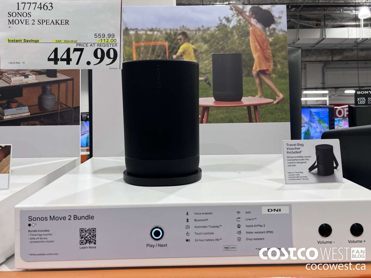 1777463 SONOS MOVE 2 SPEAKER ($112.00 INSTANT SAVINGS EXPIRES ON 2024-09-02) $447.99