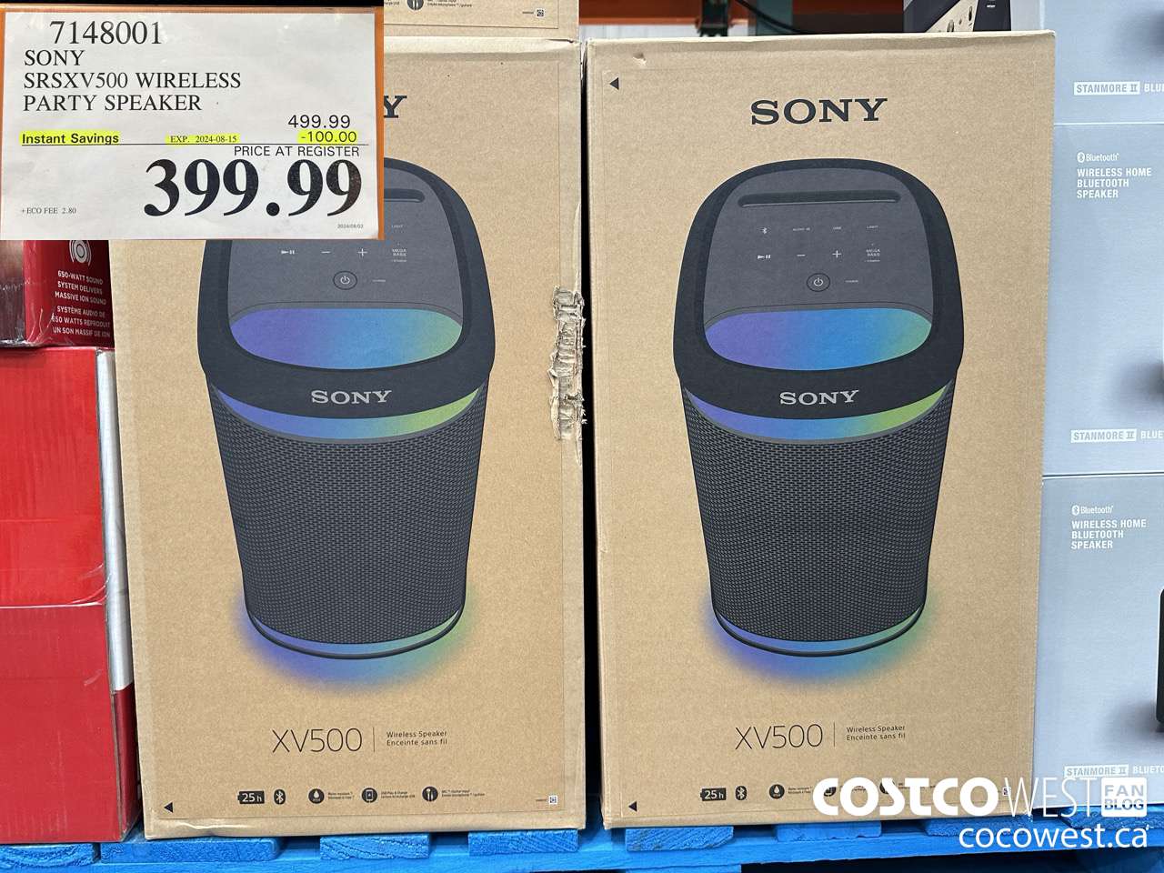 7148001 SONY SRSXV500 WIRELESS PARTY SPEAKER ($100.00 INSTANT SAVINGS EXPIRES ON 2024-08-15) $399.99