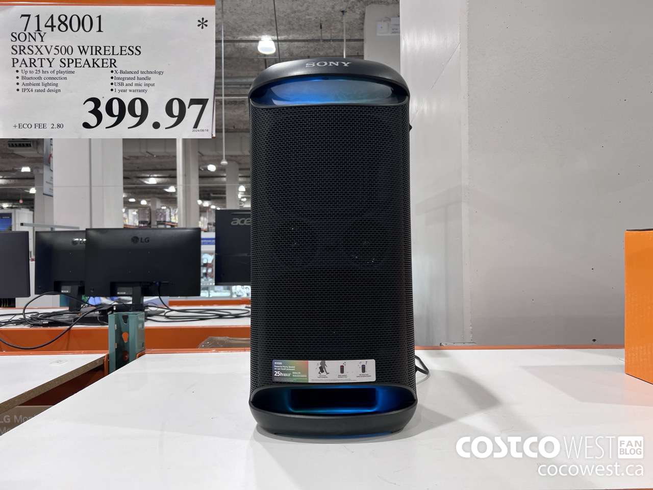 7148001 SONY SRSXV500 WIRELESS PARTY SPEAKER $399.97