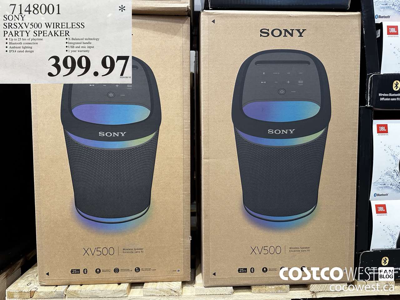 7148001 SONY SRSXV500 WIRELESS PARTY SPEAKER $399.97