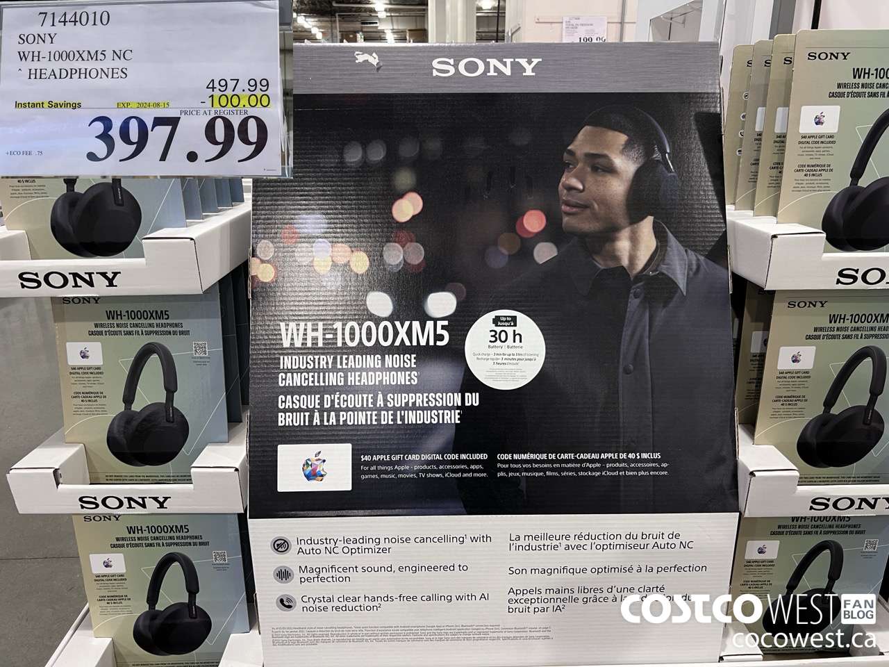 7144010 SONY WH-1000XM5 NC HEADPHONES ($100.00 INSTANT SAVINGS EXPIRES ON 2024-08-15) $397.99