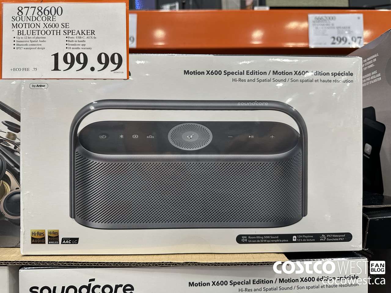 8778600 SOUNDCORE MOTION X600 SE BLUETOOTH SPEAKER $199.99