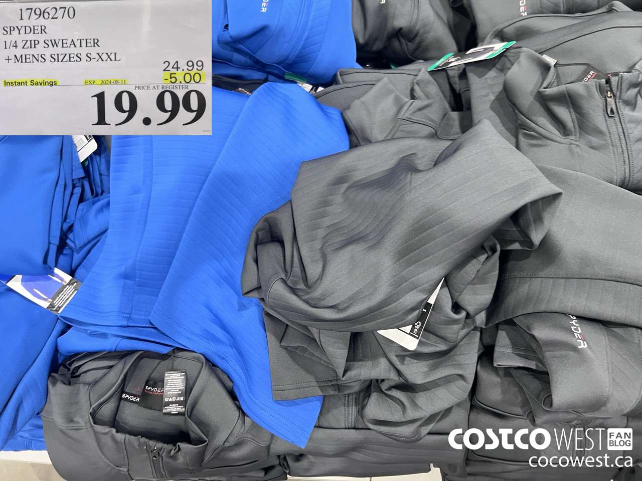 1796270 SPYDER 1/4 ZIP SWEATER MENS SIZES S-XXL ($5.00 INSTANT SAVINGS EXPIRES ON 2024-08-11) $19.99