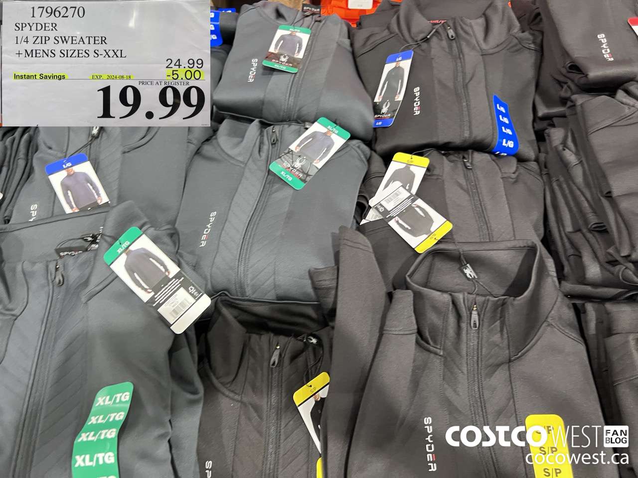 1796270 SPYDER 1/4 ZIP SWEATER MENS SIZES S-XXL ($5.00 INSTANT SAVINGS EXPIRES ON 2024-08-18) $19.99