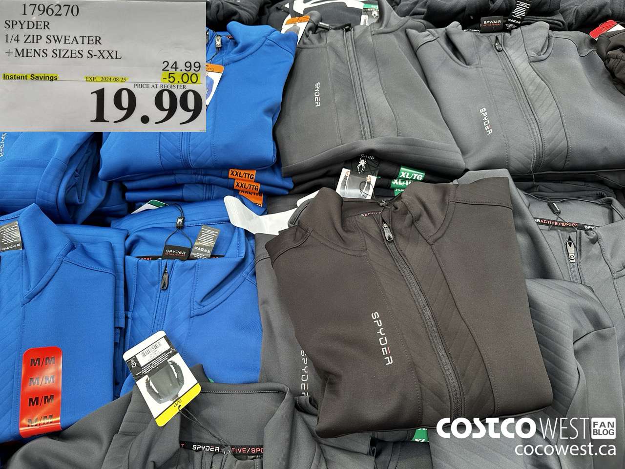 1796270 SPYDER 1/4 ZIP SWEATER MENS SIZES S-XXL ($5.00 INSTANT SAVINGS EXPIRES ON 2024-08-25) $19.99