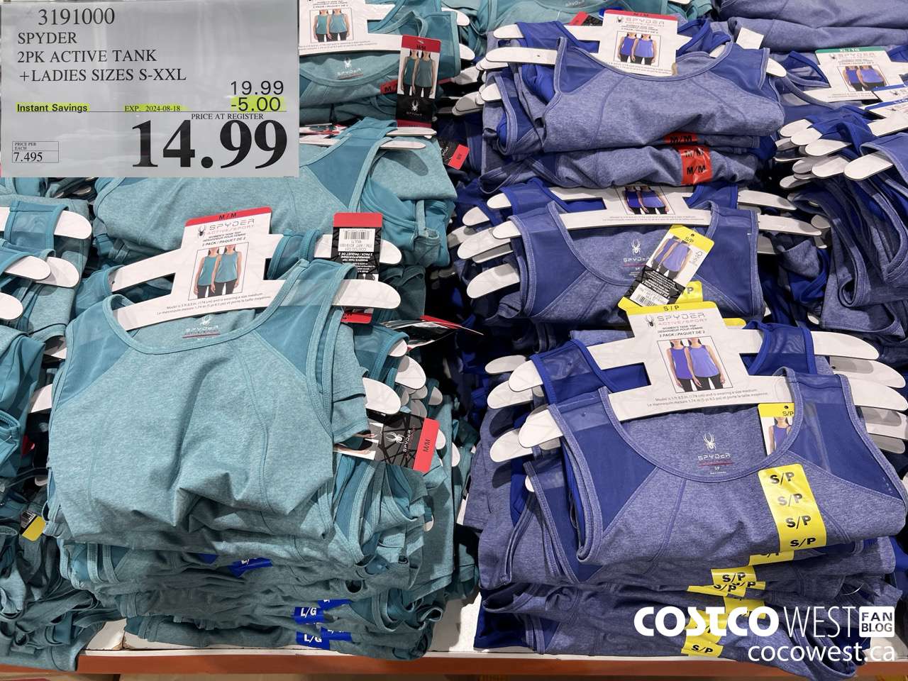 3191000 SPYDER 2PK ACTIVE TANKS LADIES SIZES S-XXL ($5.00 INSTANT SAVINGS EXPIRES ON 2024-08-18) $14.99