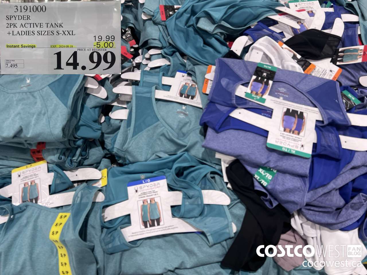 3191000 SPYDER 2PK ACTIVE TANKS LADIES SIZES S-XXL ($5.00 INSTANT SAVINGS EXPIRES ON 2024-08-18) $14.99