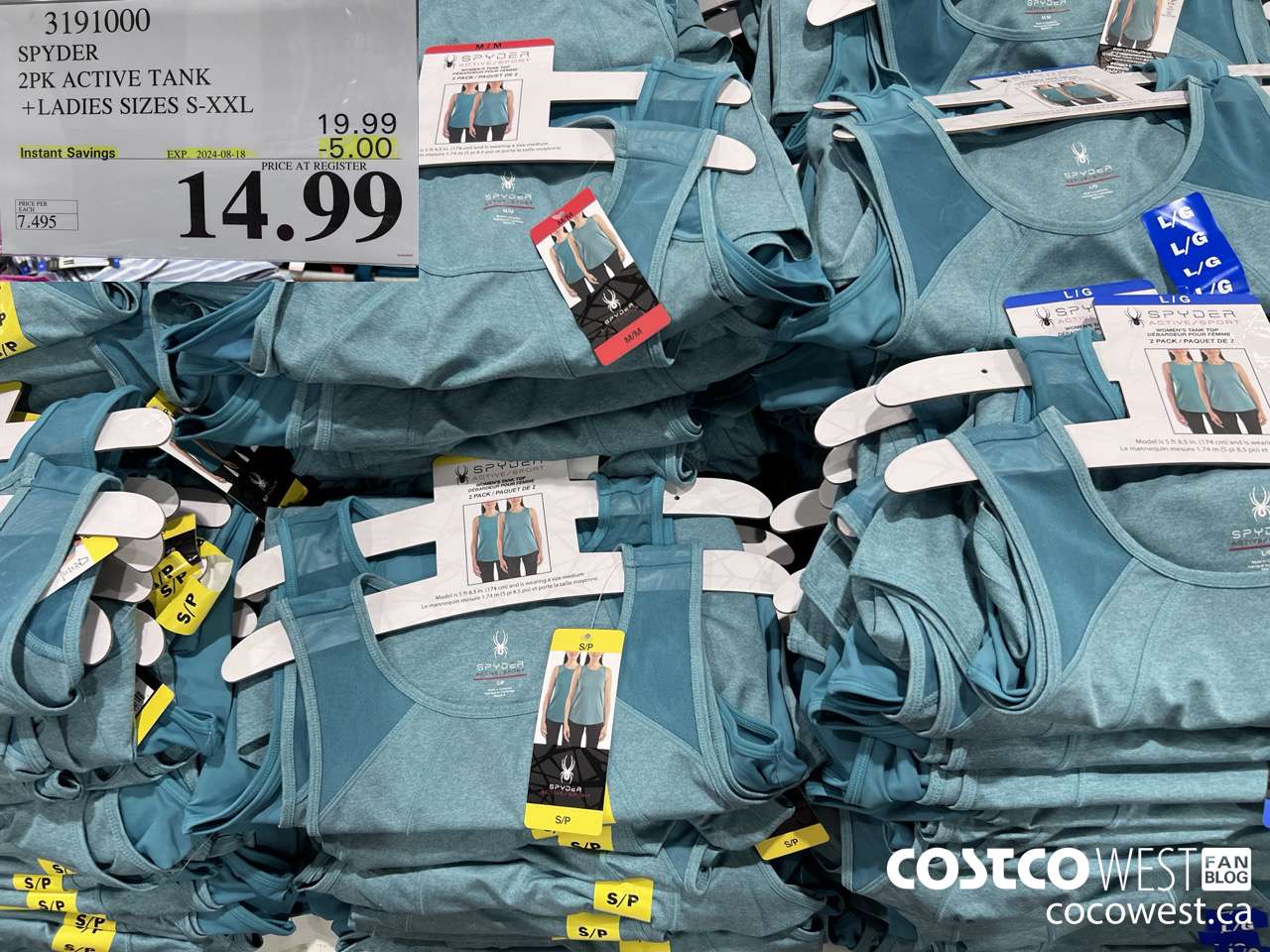 3191000 SPYDER 2PK ACTIVE TANKS LADIES SIZES S-XXL ($5.00 INSTANT SAVINGS EXPIRES ON 2024-08-18) $14.99