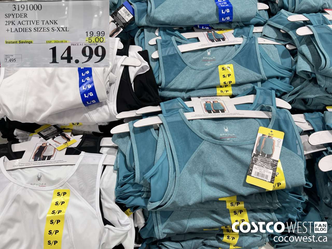 3191000 SPYDER 2PK ACTIVE TANKS LADIES SIZES S-XXL ($5.00 INSTANT SAVINGS EXPIRES ON 2024-08-18) $14.99