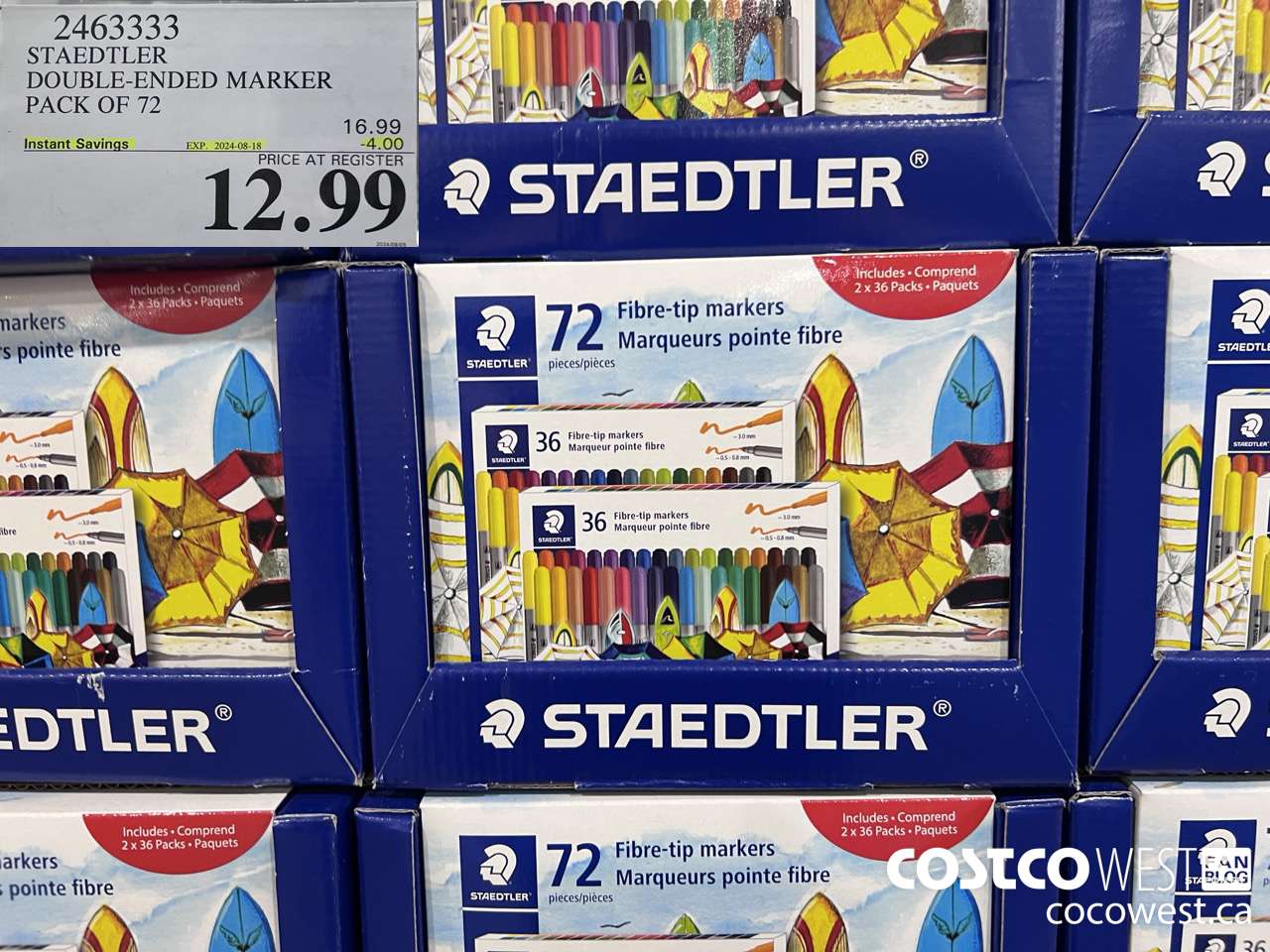 2463333 STAEDTLER DOUBLE-ENDED MARKER PACK OF 72 ($4.00 INSTANT SAVINGS EXPIRES ON 2024-08-18) $12.99