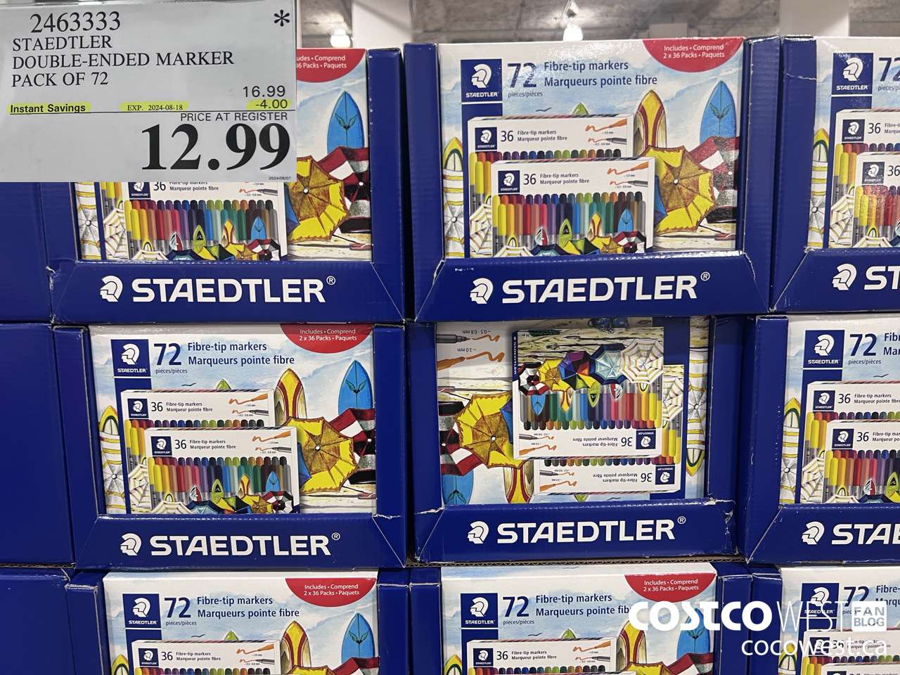 2463333 STAEDTLER DOUBLE-ENDED MARKER PACK OF 72 ($4.00 INSTANT SAVINGS EXPIRES ON 2024-08-18) $12.99