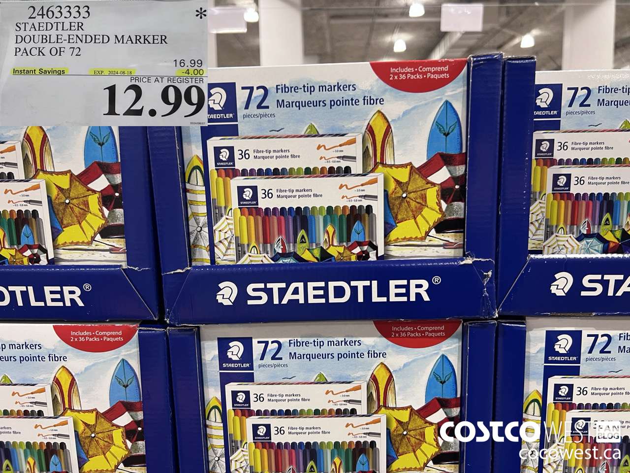 2463333 STAEDTLER DOUBLE-ENDED MARKER PACK OF 72 ($4.00 INSTANT SAVINGS EXPIRES ON 2024-08-18) $12.99