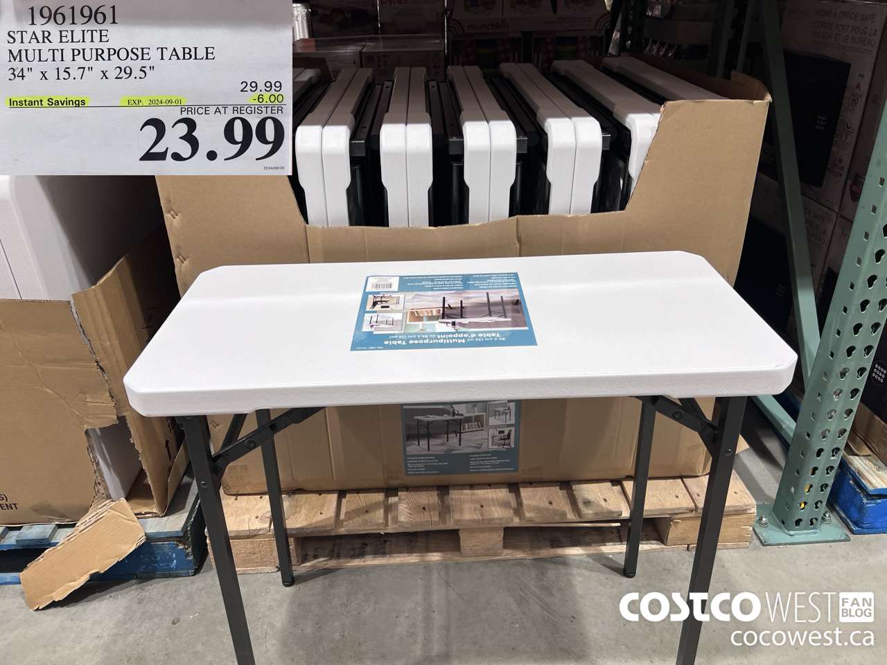 1961961 STAR ELITE MULTI PURPOSE TABLE 34IN X 15.7IN X 29.5 IN ($6.00 INSTANT SAVINGS EXPIRES ON 2024-09-01) $23.99