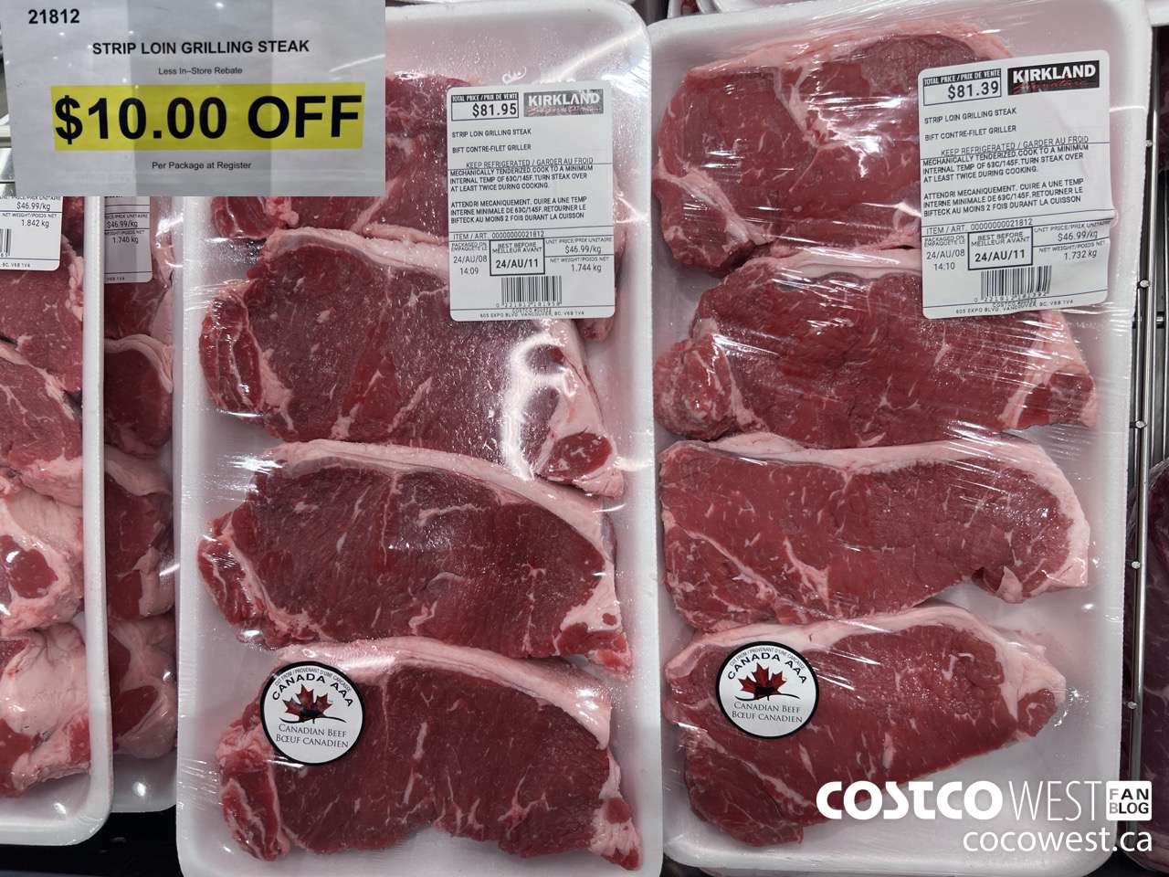 21812 STRIP LOIN GRILLING STEAK ($10.00 INSTANT SAVINGS)