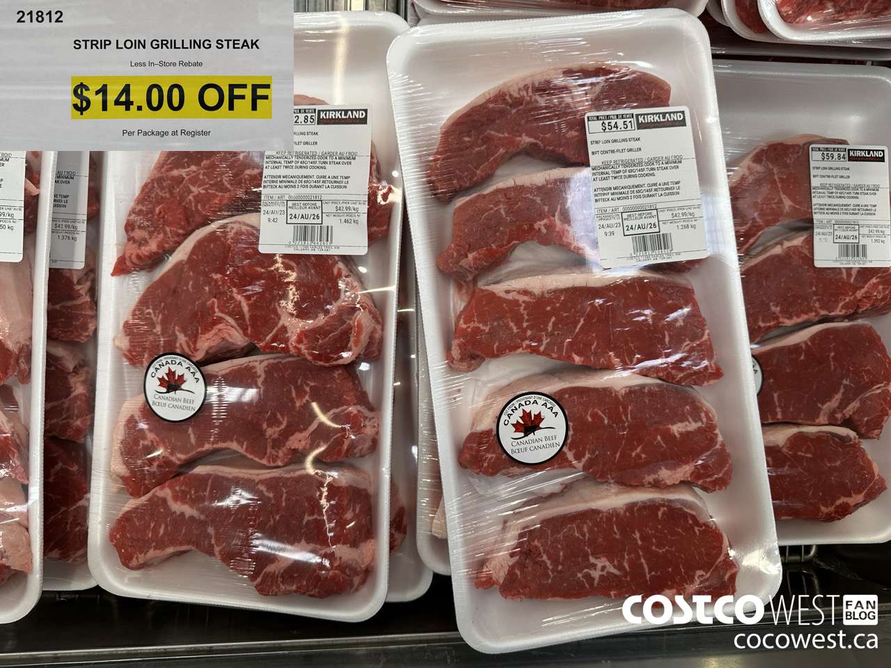 21812 STRIP LOIN GRILLING STEAK ($14.00 INSTANT SAVINGS)