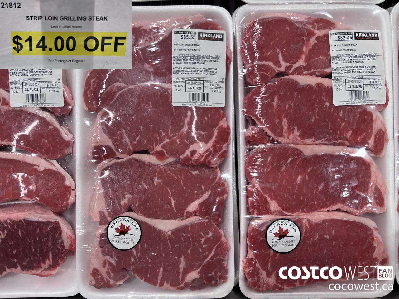 21812 STRIP LOIN GRILLING STEAK ($14.00 INSTANT SAVINGS)