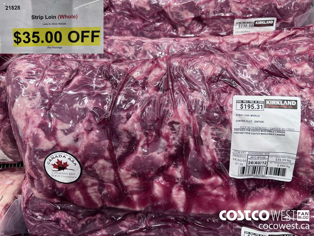 21828 STRIP LOIN (WHOLE) ($35.00 INSTANT SAVINGS)