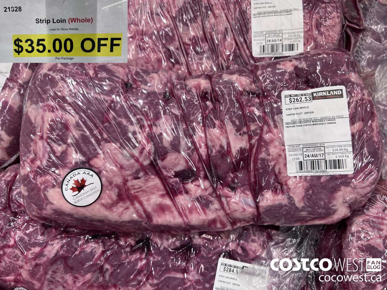 21828 STRIP LOIN (WHOLE) ($35.00 INSTANT SAVINGS)