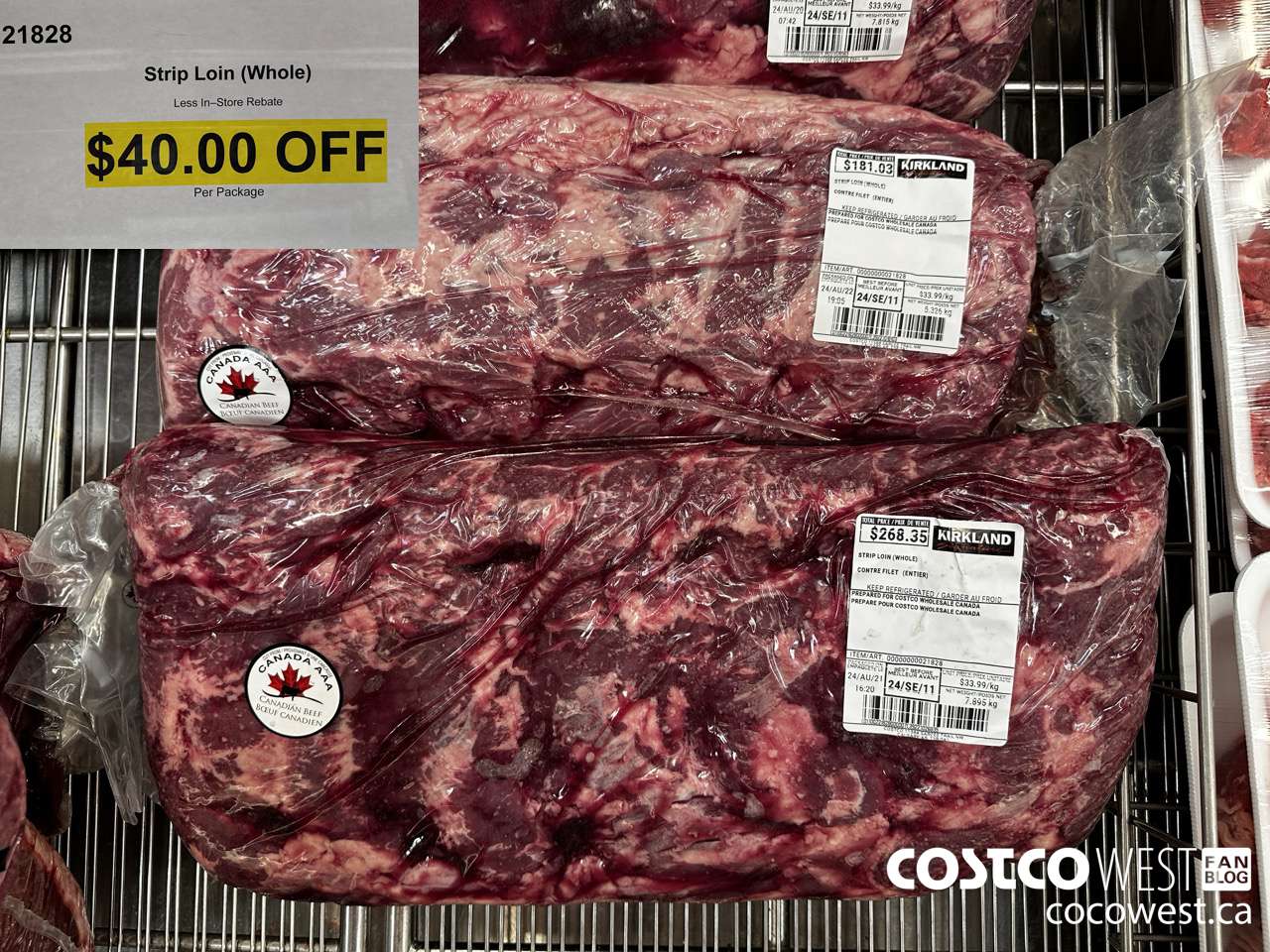 21828 STRIP LOIN (WHOLE) ($40.00 INSTANT SAVINGS)