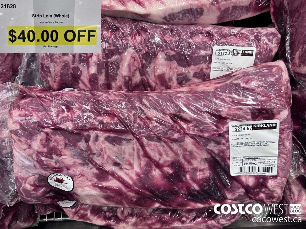 21828 STRIP LOIN (WHOLE) ($40.00 INSTANT SAVINGS)