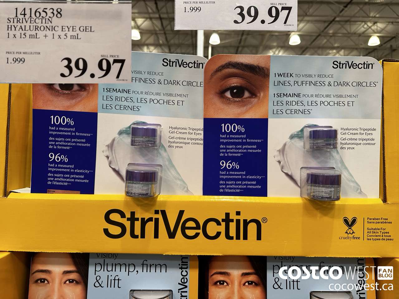 1416538 STRIVECTIN HYALURONIC EYE GEL 1x15mL + 1×5 mL $39.97