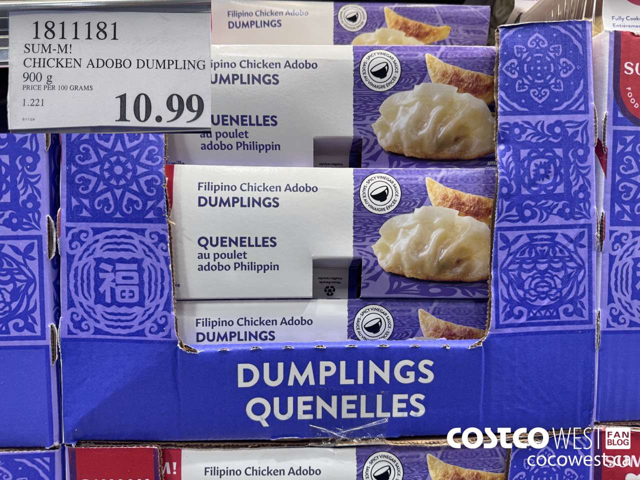 1811181 SUM-M! CHICKEN ADOBO DUMPLING 900G $10.99