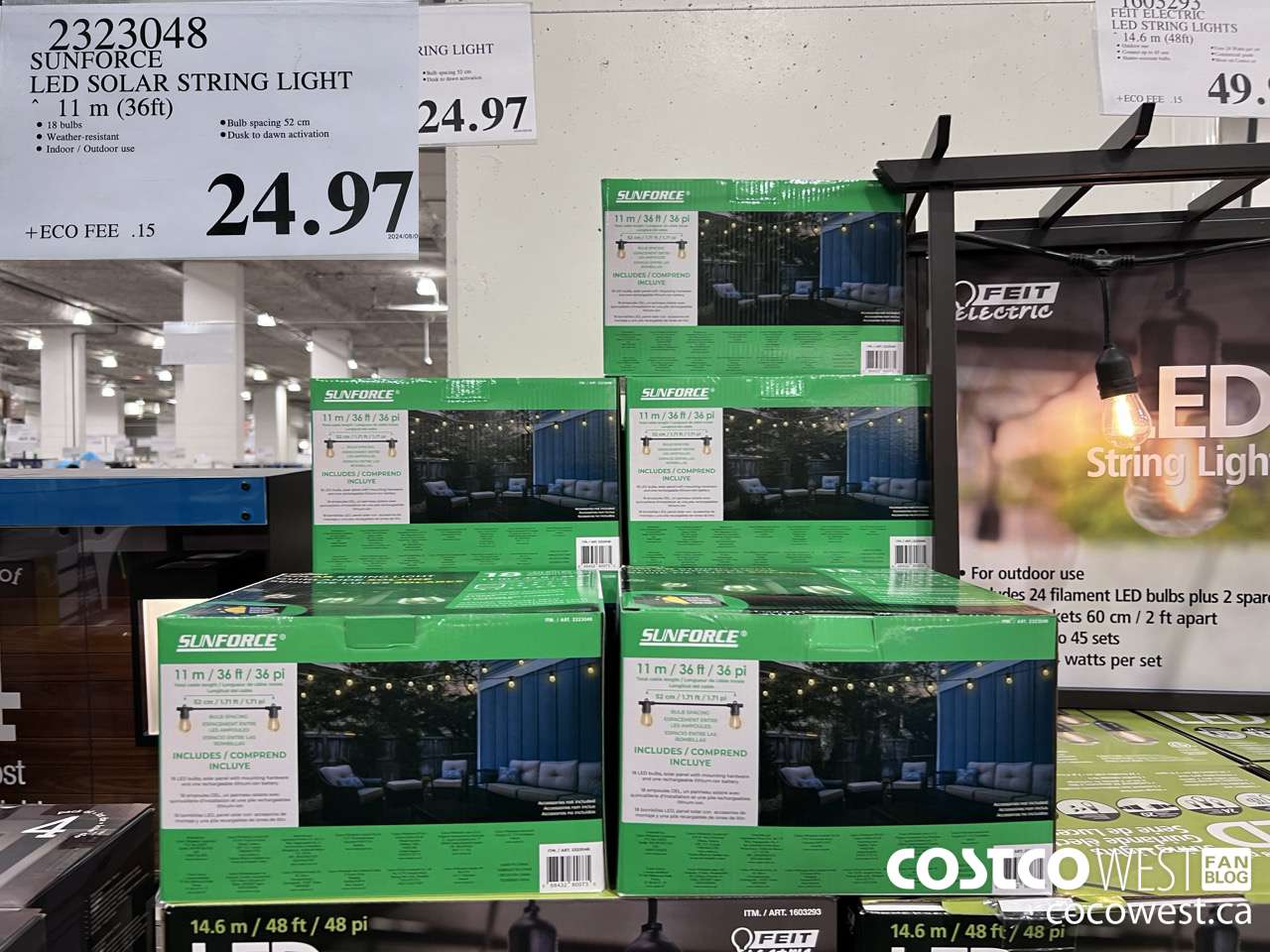 2323048 SUNFORCE LED SOLAR STRING LIGHT 11M (36FT) $24.97