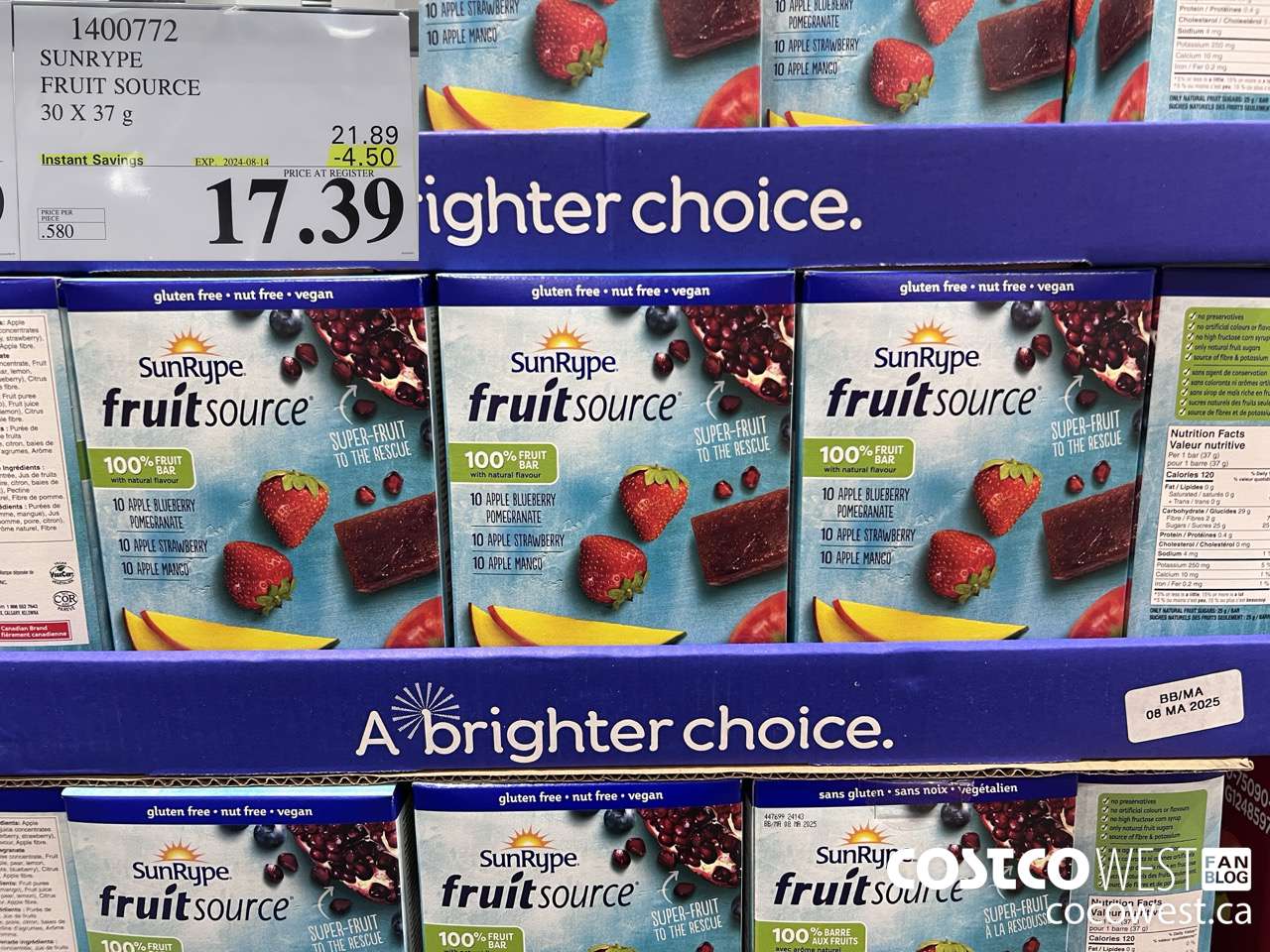 1400772 SUNRYPE FRUIT SOURCE 30 X 37 G ($4.50 INSTANT SAVINGS EXPIRES ON 2024-08-14) $17.39