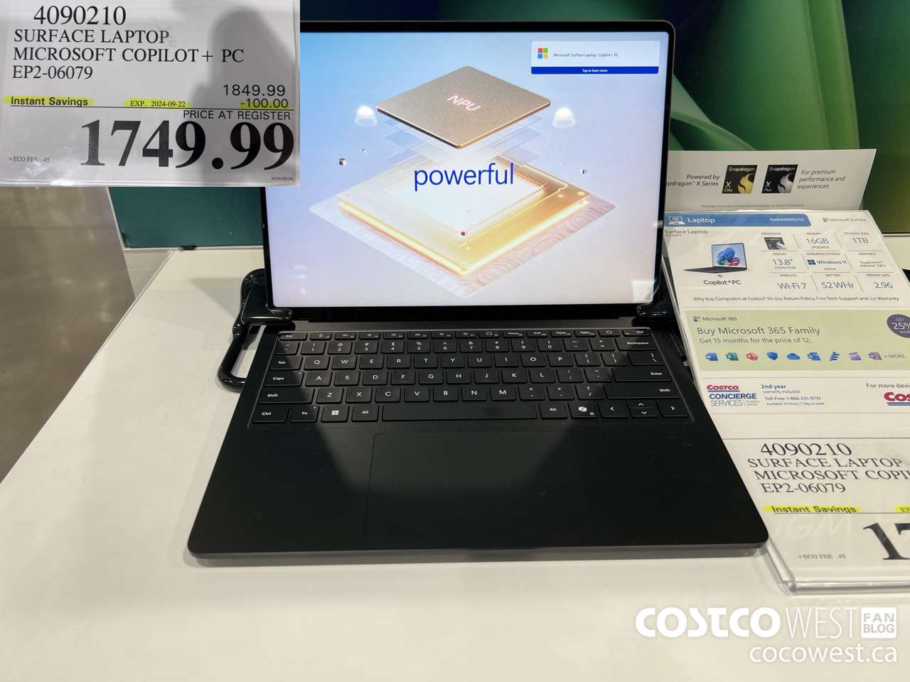 4090210 SURFACE LAPTOP MICROSOFT COPILOT + PC EP2-06079 ($100.00 INSTANT SAVINGS EXPIRES ON 2024-09-22) $1749.99