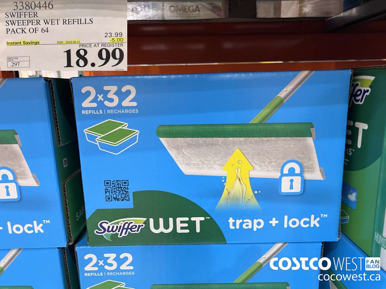 3380446 SWIFFER SWEEPER WET REFILLS PACK OF 64 ($5.00 INSTANT SAVINGS EXPIRES ON 2024-08-11) $18.99