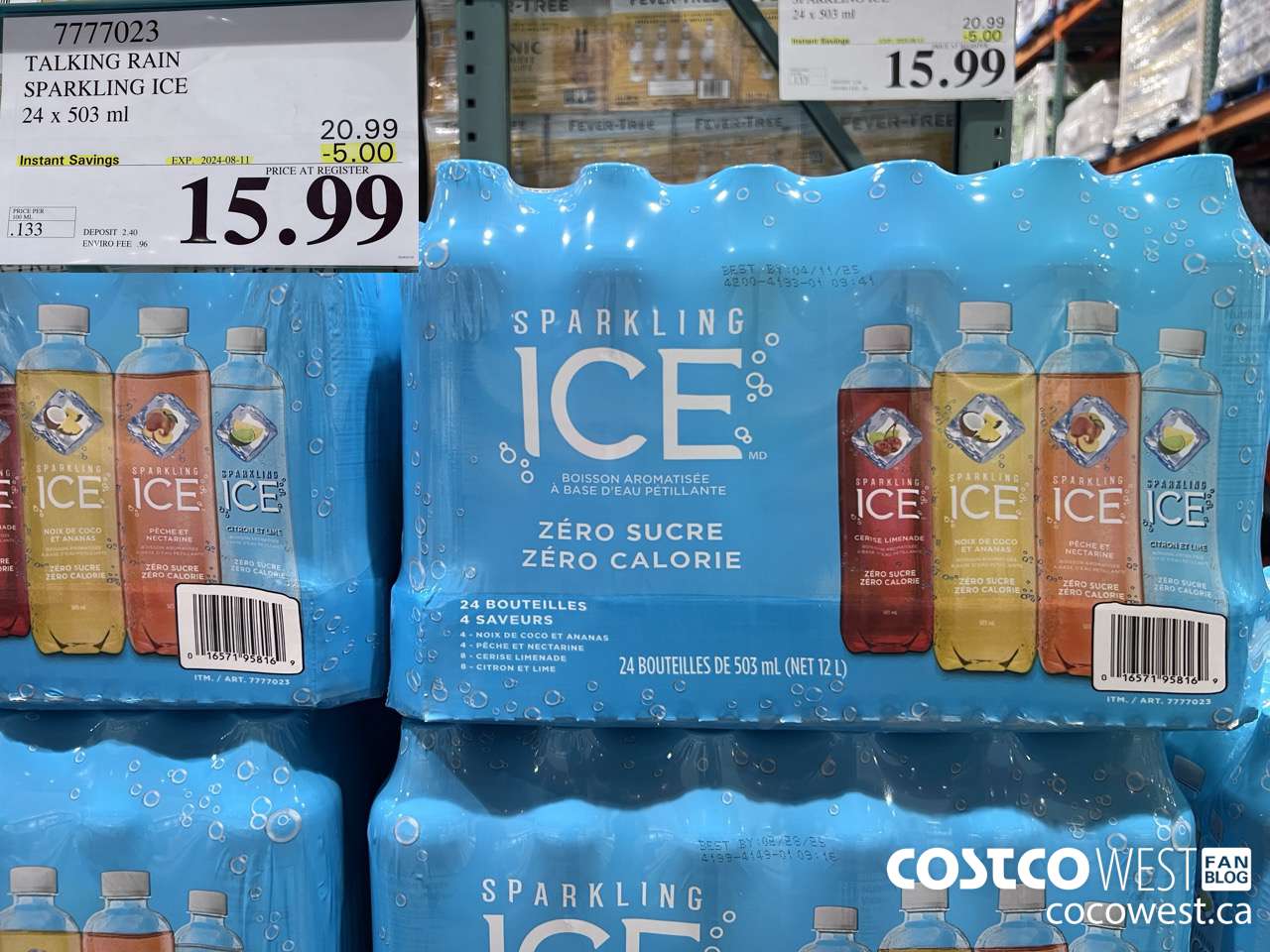 7777023 TALKING RAIN SPARKLING ICE 24 X 503ML ($5.00 INSTANT SAVINGS EXPIRES ON 2024-08-11) $15.99