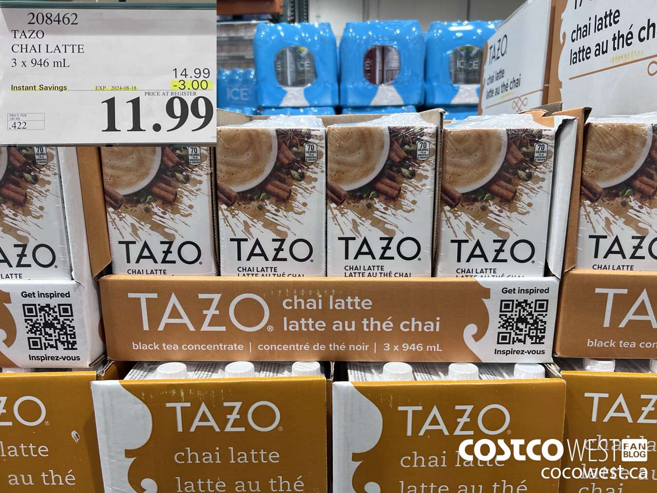 208462 TAZO CHAI LATTE 3 x 946 mL ($3.00 INSTANT SAVINGS EXPIRES ON 2024-08-18) $11.99